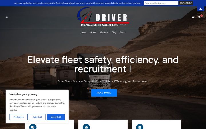 Screenshot di drivermanagementsolutions.co.za