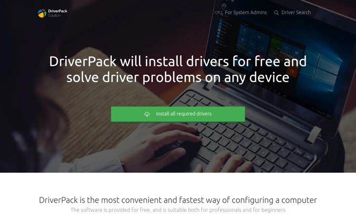 Screenshot of driverpack.io