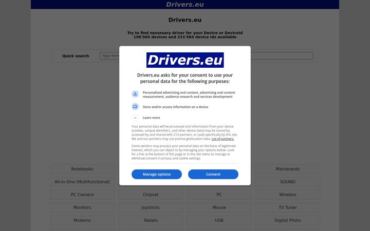 Képernyőkép: drivers.eu