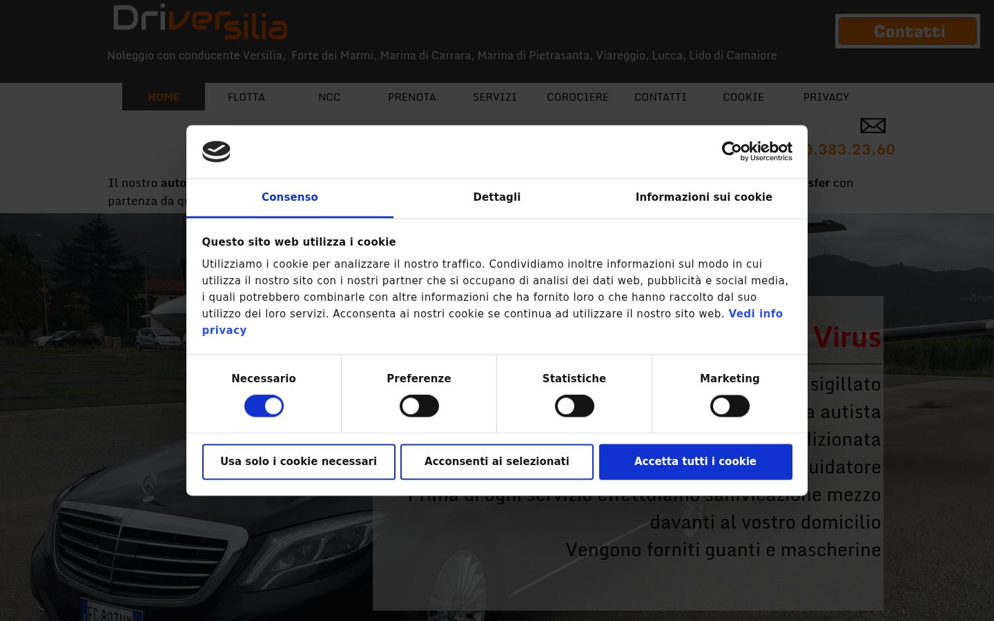 Screenshot of the consent banner shown before any interaction