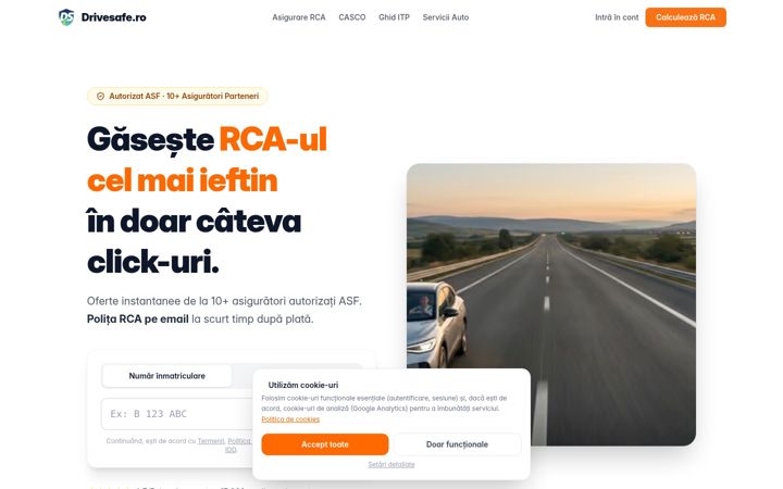 Screenshot ta' drivesafe.ro