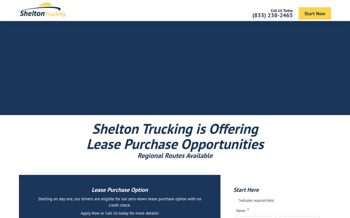 Screenshot of drivesheltontrucking.com