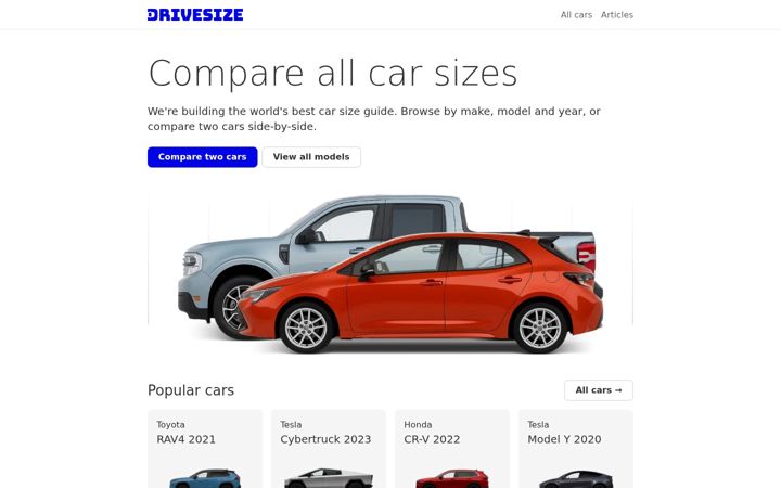 Screenshot of drivesize.com