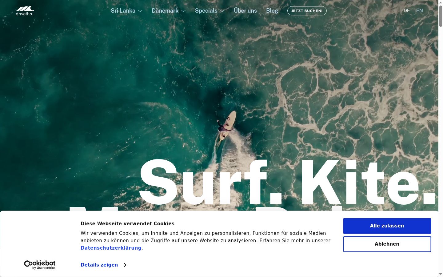 Screenshot of the consent banner shown before any interaction