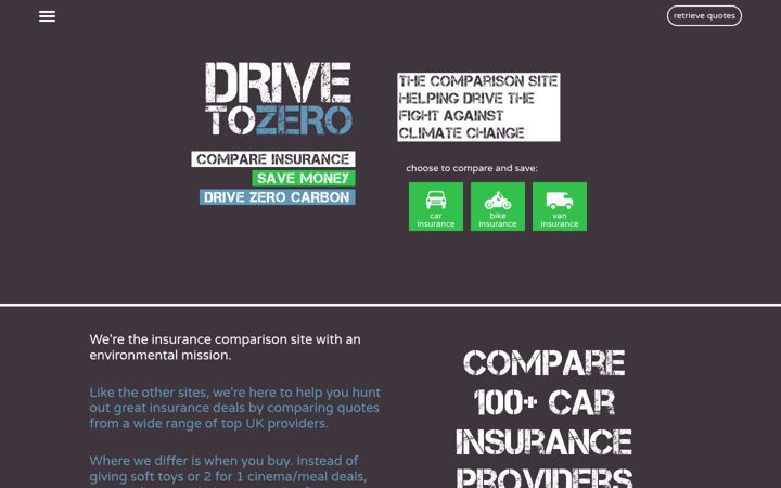 Ekrānuzņēmums no drivetozero.co.uk