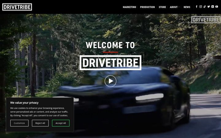 Screenshot ta' drivetribe.com