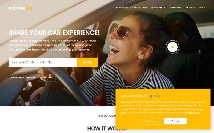 Screenshot του drivetry.co.uk