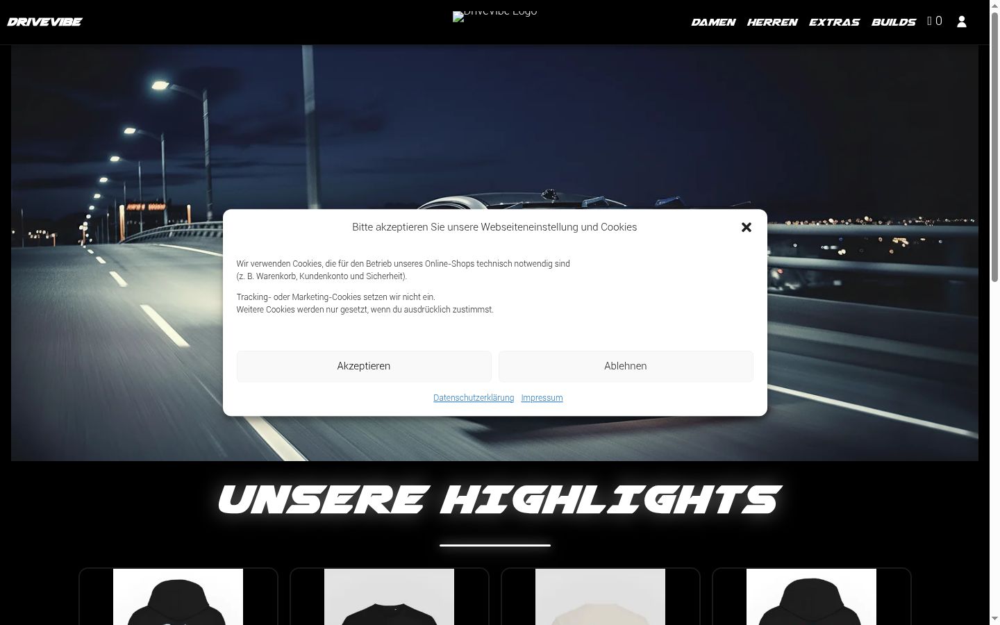 Screenshot of the consent banner shown before any interaction