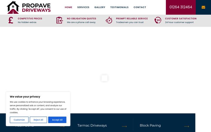 Screenshot του drivewaysandover.co.uk