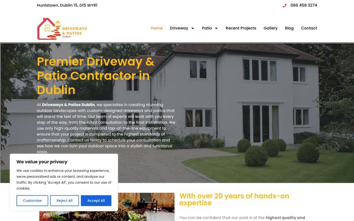 Ekraanipilt saidist drivewaysandpatiosdublin.ie