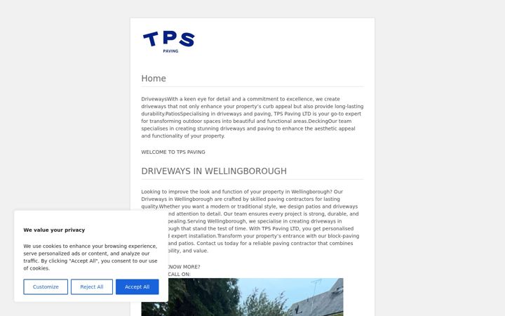 Screenshot του drivewayswellingborough.co.uk