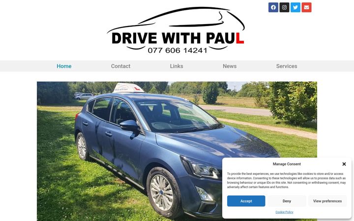 Screenshot von drivewithpaul.co.uk