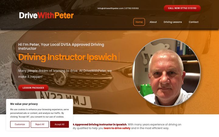Screenshot of drivewithpeter.com