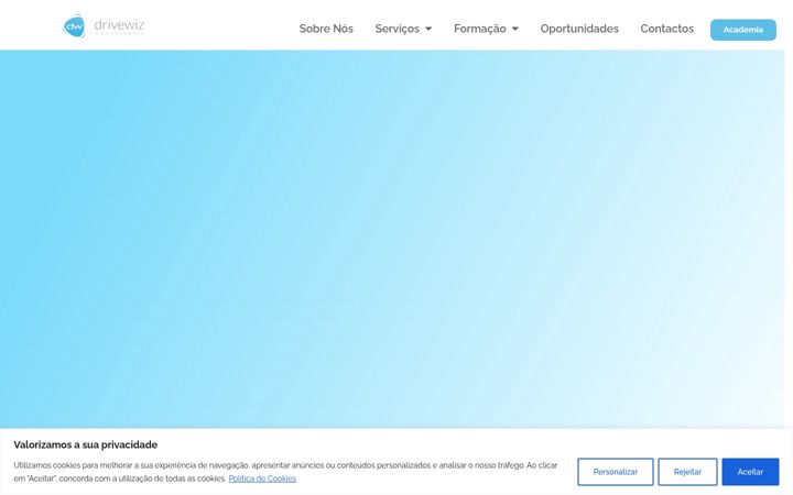 Kuvakaappaus sivustosta drivewiz.pt