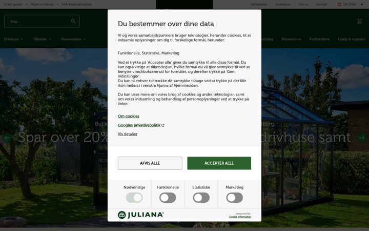 Screenshot του drivhuscenter.dk