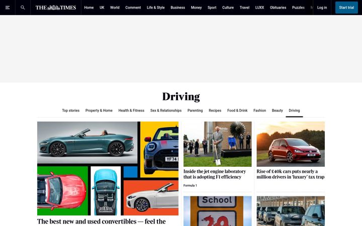 Screenshot of driving.co.uk