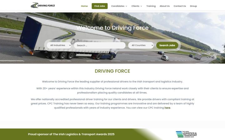 Screenshot of drivingforce.ie