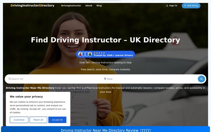 Captura de pantalla de drivinginstructornearme.net