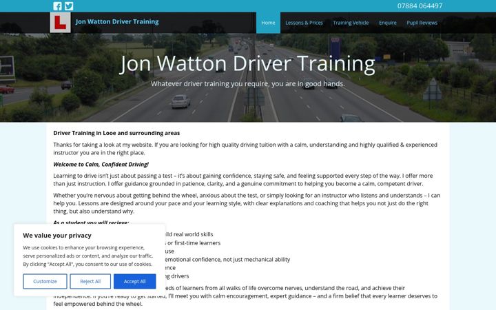 Screenshot von drivinglessonscornwall.co.uk