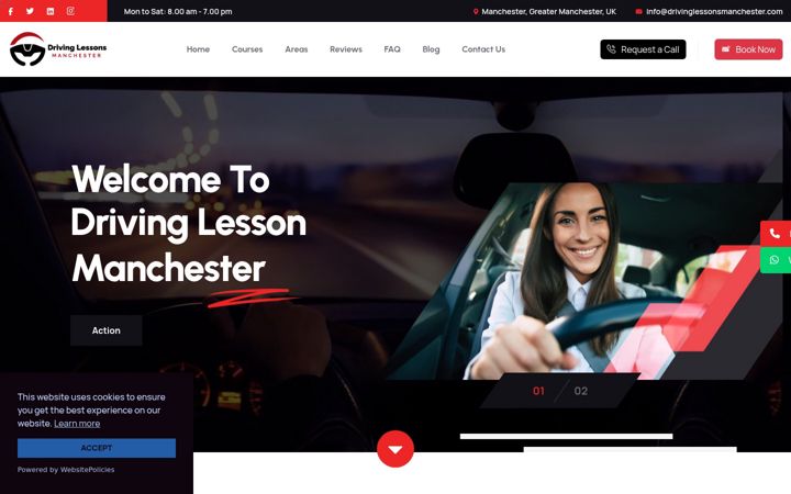 Screenshot of drivinglessonsmanchester.com