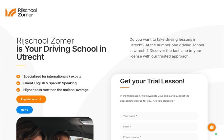 Screenshot di drivinglessonsutrecht.nl