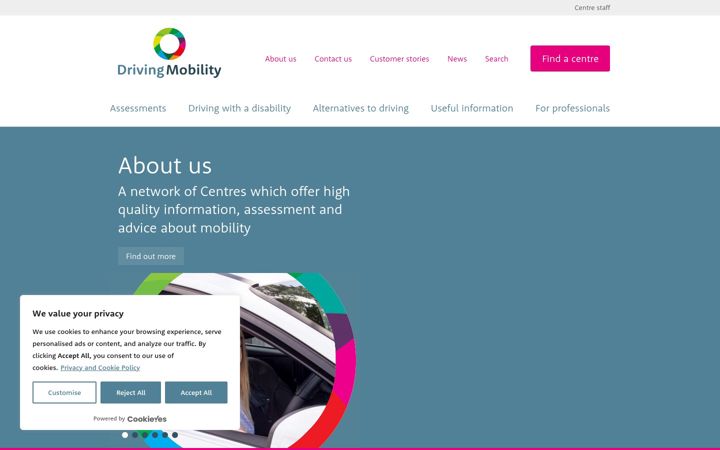 Screenshot von drivingmobility.org.uk