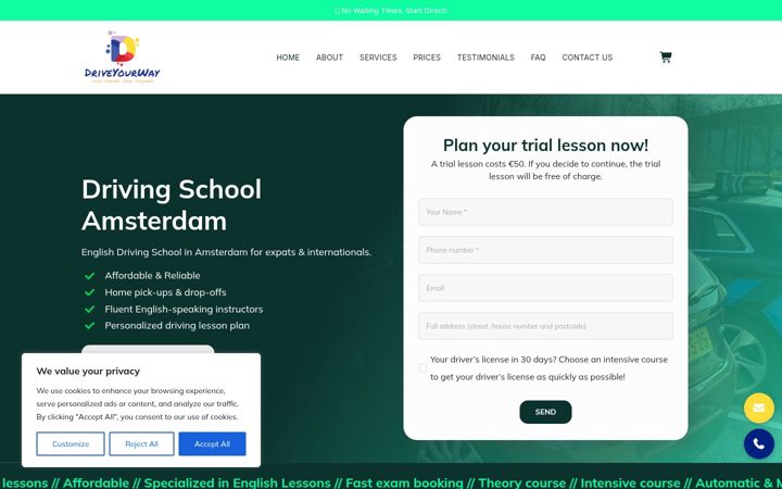 Képernyőkép: drivingschoolamsterdam.eu