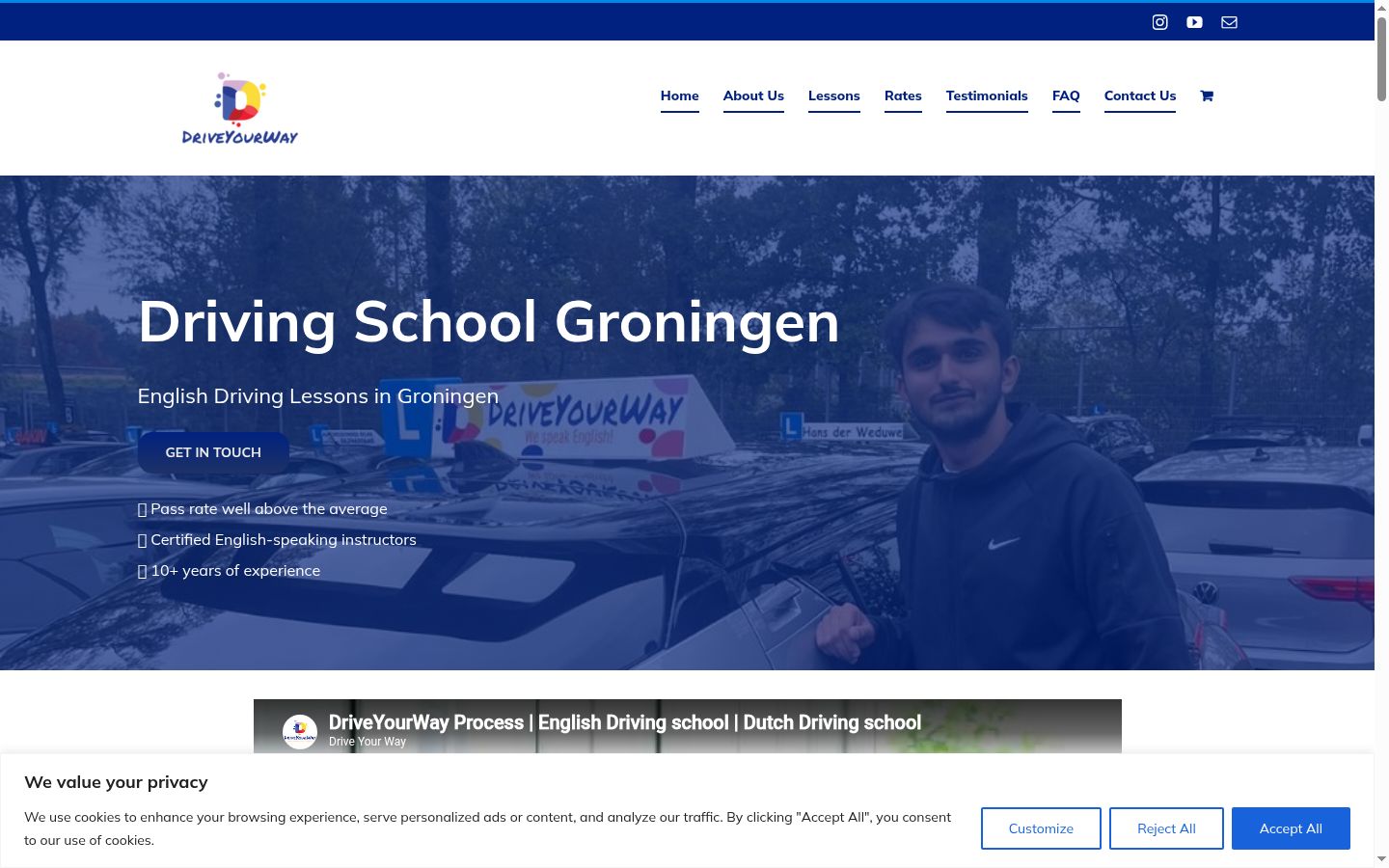 Screenshot del banner di consenso mostrato prima di qualsiasi interazione