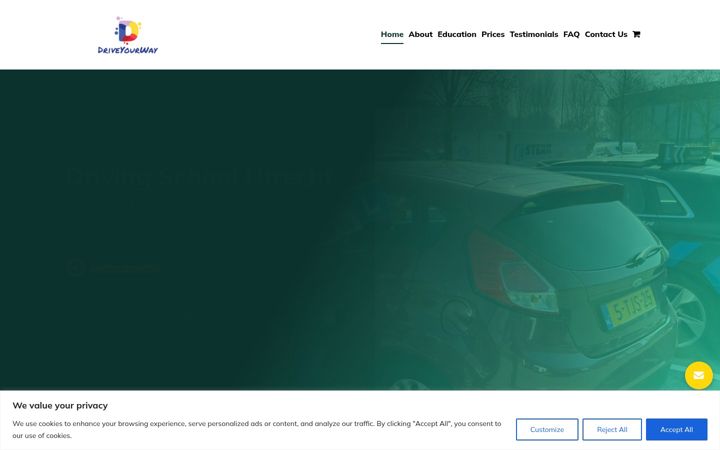 Screenshot di drivingschoolutrecht.nl