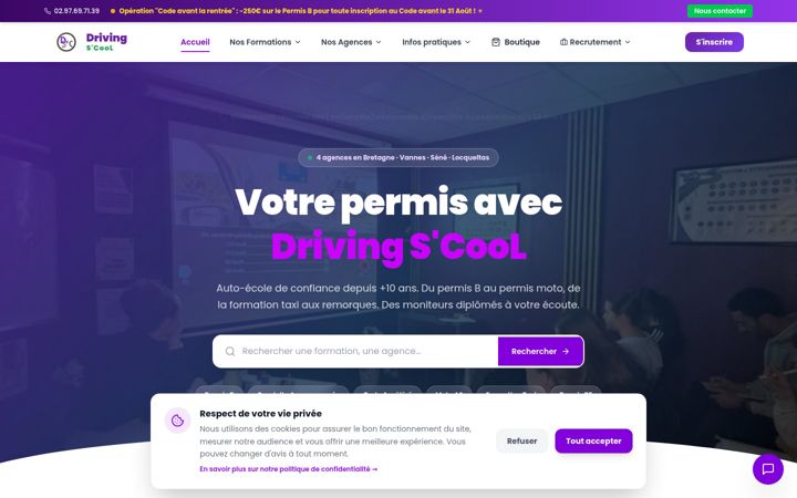 Screenshot of drivingscool.fr
