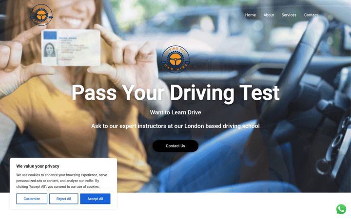 Screenshot von drivingtestcarhire.co.uk
