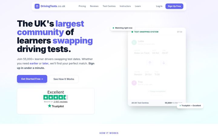 Screenshot von drivingtests.co.uk