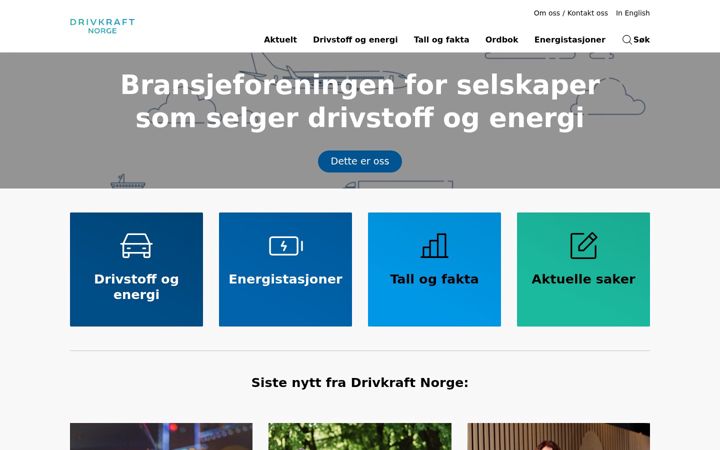 Screenshot stránky drivkraftnorge.no