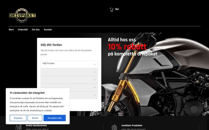 Screenshot von drivpaket.se
