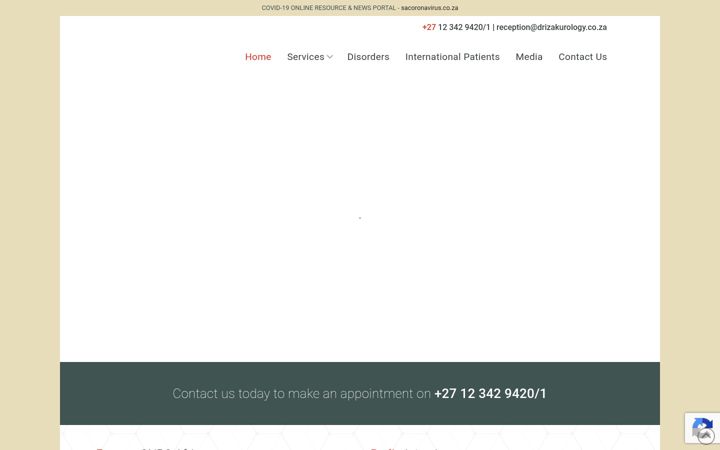 Screenshot di drizakurology.co.za