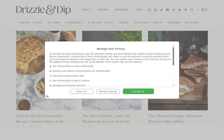 Screenshot of drizzleanddip.com
