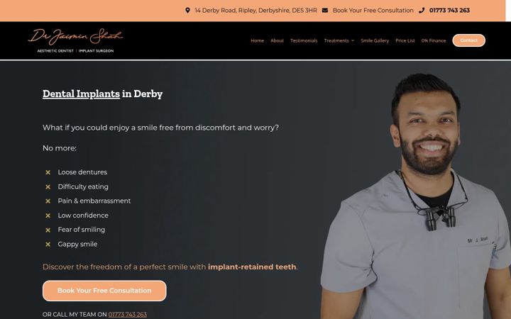 Screenshot von drjaiminshah.co.uk