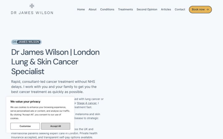 Screenshot von drjameswilson.co.uk