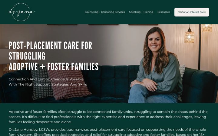 Screenshot of drjanahunsley.com