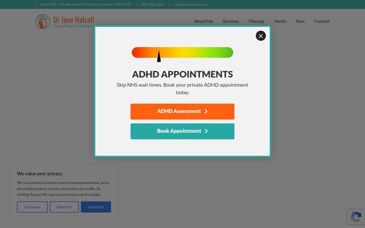 Screenshot of drjanehalsall.com