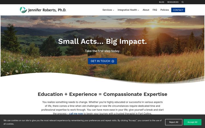 Screenshot of drjenniferroberts.com