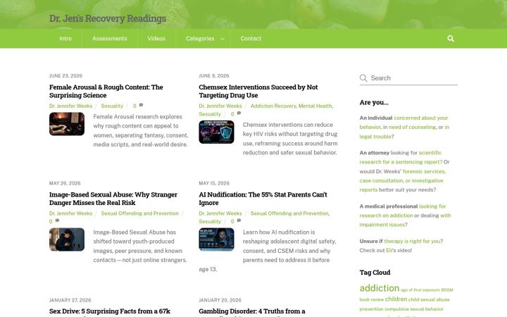 Screenshot of drjensrecoveryreadings.com