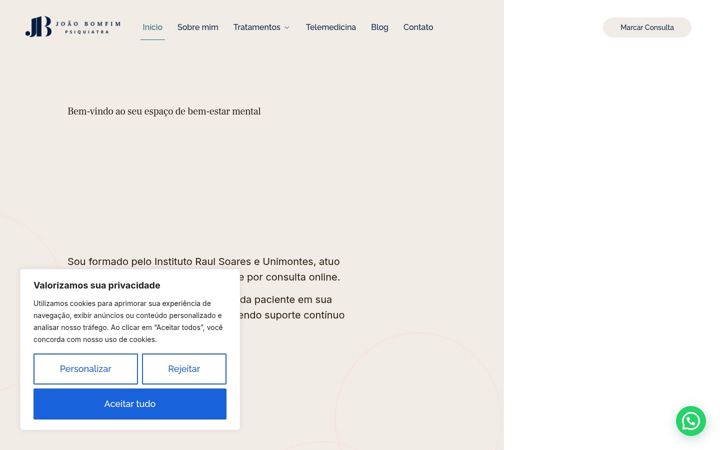Screenshot stránky drjoaobomfimpsiquiatra.com.br