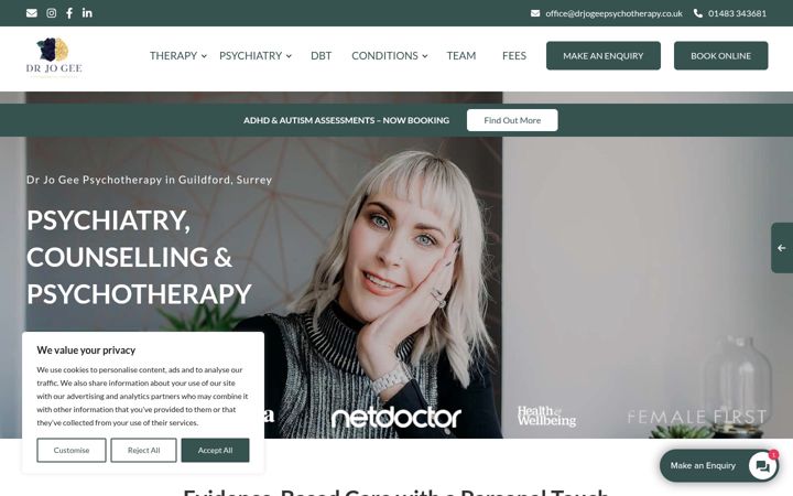 Screenshot di drjogeepsychotherapy.co.uk
