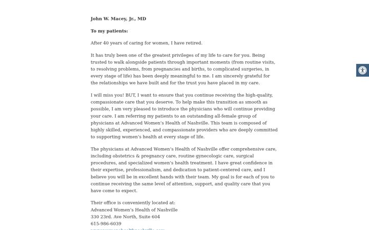 Screenshot of drjohnmacey.com
