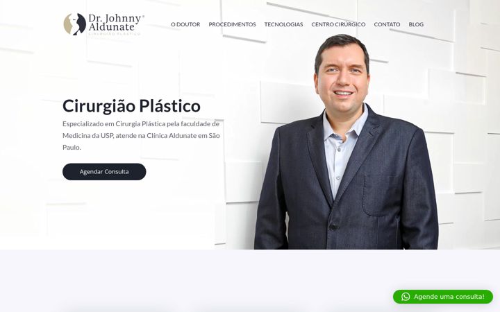 Screenshot stránky drjohnnyaldunate.com.br