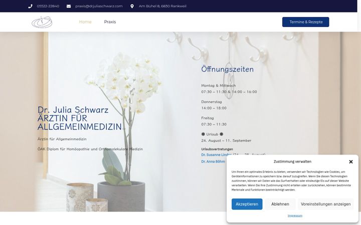 Screenshot of drjuliaschwarz.com
