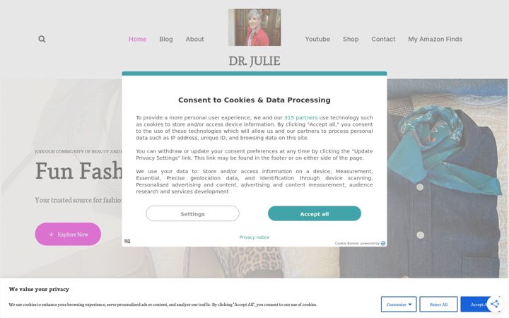 Screenshot of drjuliesfunlife.com