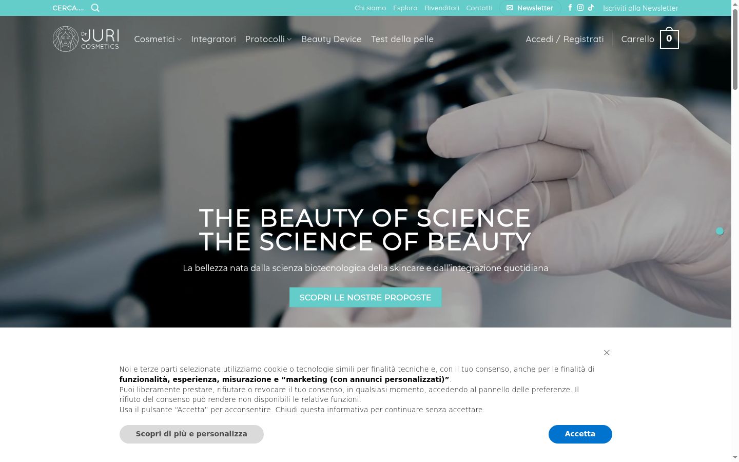 Screenshot of the consent banner shown before any interaction