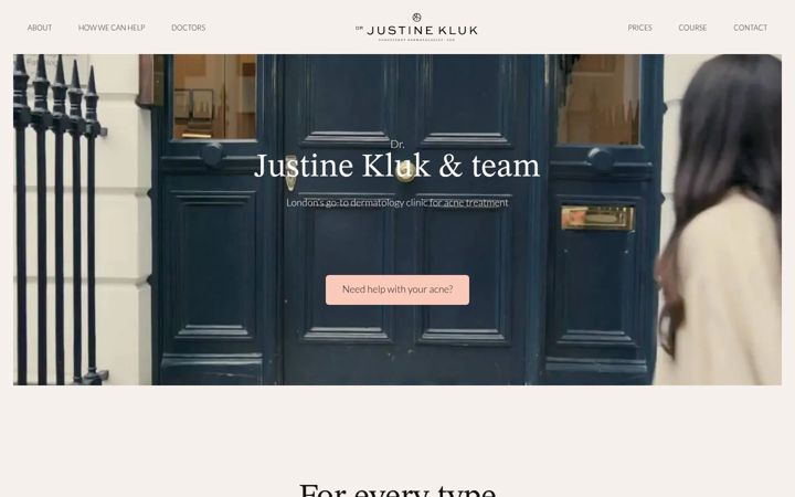 Screenshot of drjustinekluk.com